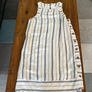 EUC Anthropologie cream and navy striped mini dress size 2